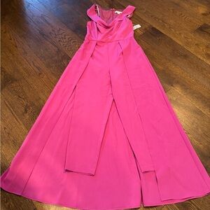 Kay Unger Vibrant Pink Maxi Dress
